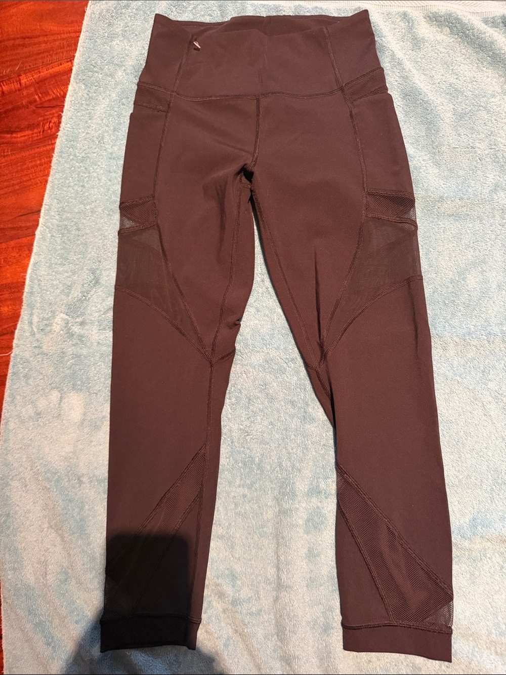 lululemon athletica Dark Brown Mesh-Panel Capri Leggings